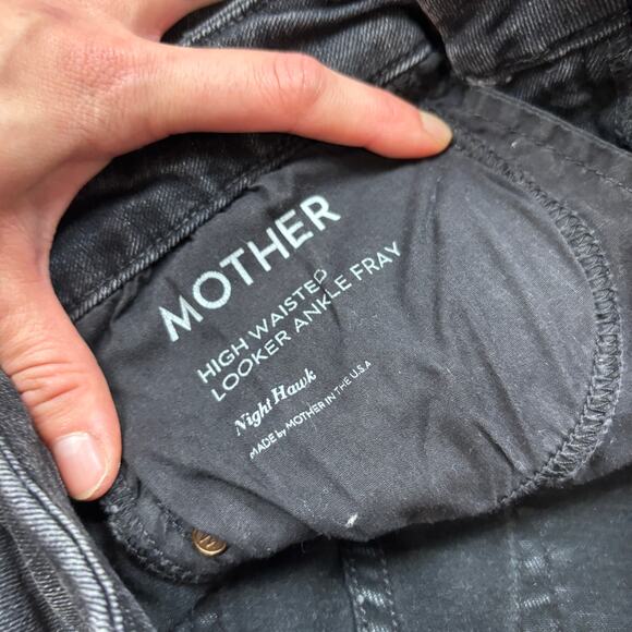 Mother High Waisted Looker Ankle Fray Jeans in Night Hawk Women's 25 - Picture 10 of 13